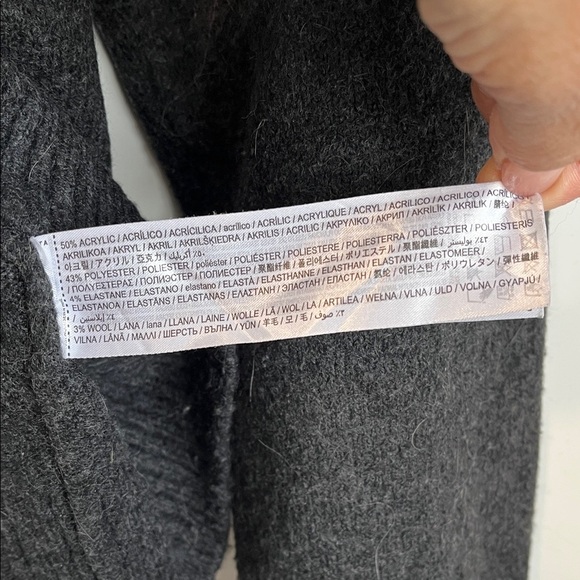 Mango Charcoal Grey Oversized Crewneck Wool Blend Sweater, Size M - Picture 10 of 11